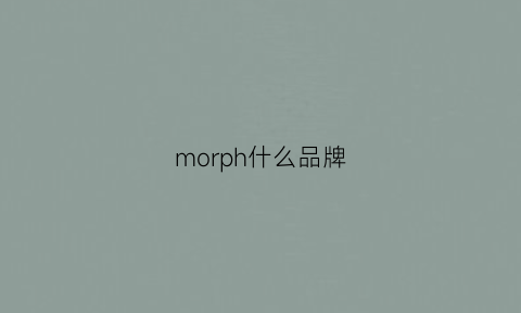 morph什么品牌(morphidae是什么牌子)