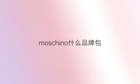 moschino什么品牌包(moschino的包值得买吗)