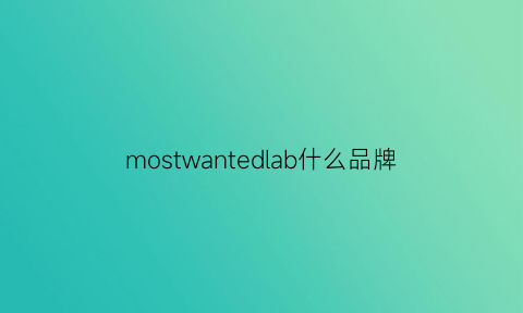 mostwantedlab什么品牌(mostwanted牌子)