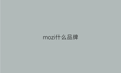 mozi什么品牌(moxiu是什么牌子)