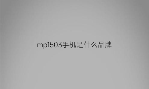 mp1503手机是什么品牌(mp1713是什么手机)