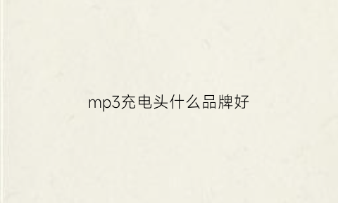 mp3充电头什么品牌好(mp3的充电头是什么类型)