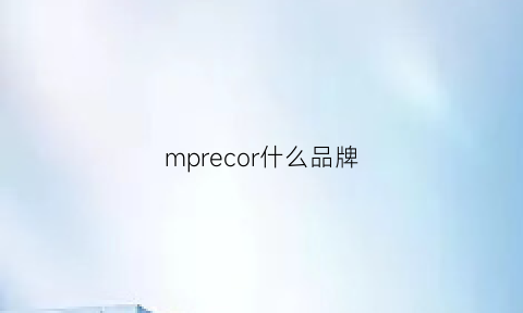 mprecor什么品牌(mp是什么品牌)