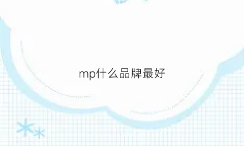 mp什么品牌最好(mp5什么品牌好)