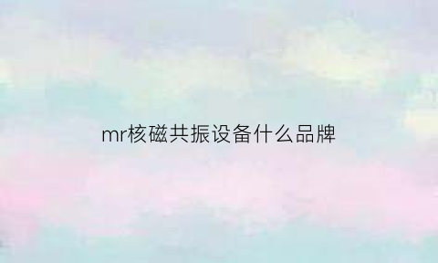 mr核磁共振设备什么品牌(核磁共振仪器品牌)