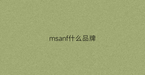 msanf什么品牌(msann是什么品牌)