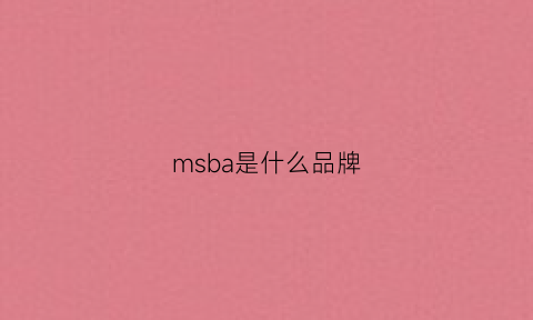 msba是什么品牌(ms是哪个国家的牌子)