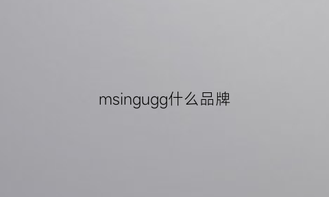 msingugg什么品牌(msi是什么品牌)