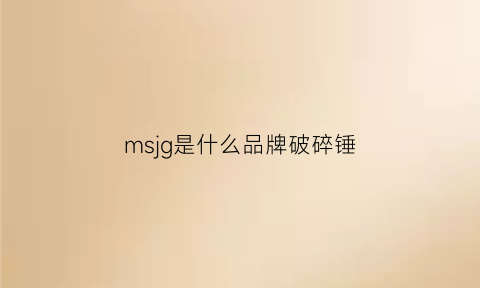 msjg是什么品牌破碎锤(msc是什么破碎锤)