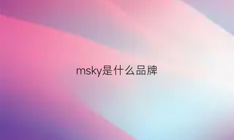 msky是什么品牌(msy是什么牌子)