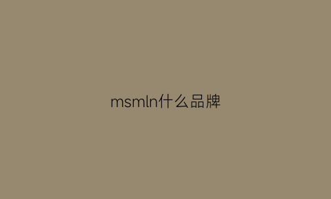 msmln什么品牌(ms是什么品牌)