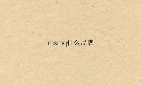 msmq什么品牌(msm什么牌子)