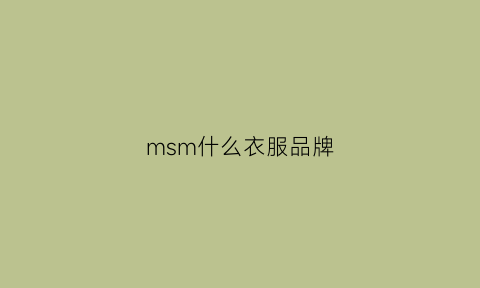 msm什么衣服品牌(ms是什么服装品牌标志)