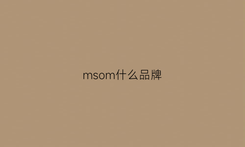 msom什么品牌(msml什么牌子)