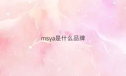 msya是什么品牌(ms是什么品牌)