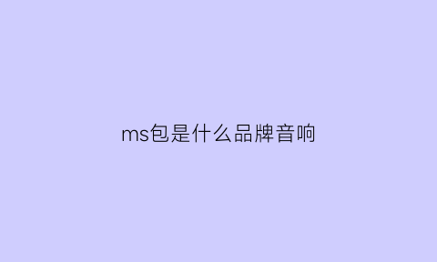 ms包是什么品牌音响(msm包是哪个国家品牌)