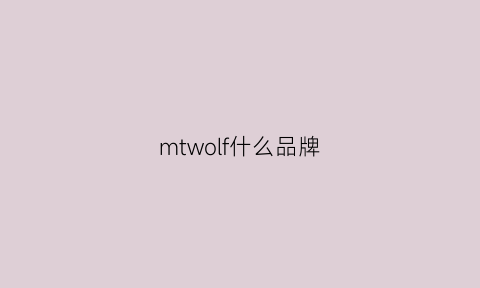 mtwolf什么品牌(mt什么品牌)