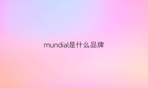 mundial是什么品牌(mundi是什么牌子)