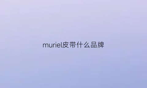 muriel皮带什么品牌(moreschi皮带价格)