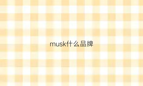 musk什么品牌(muskwang品牌)