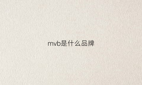 mvb是什么品牌(mv是什么牌子)