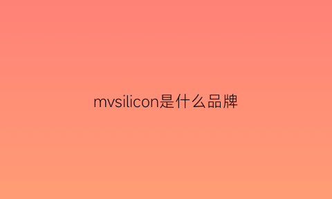 mvsilicon是什么品牌(mv是什么牌子)