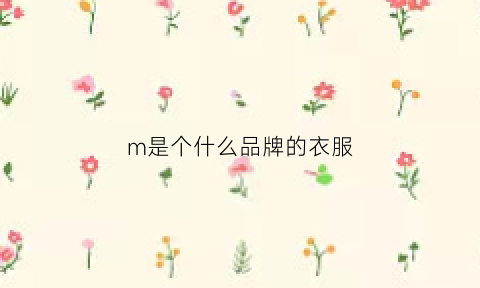 m是个什么品牌的衣服