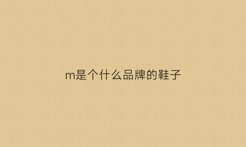 m是个什么品牌的鞋子(m是什么鞋标)