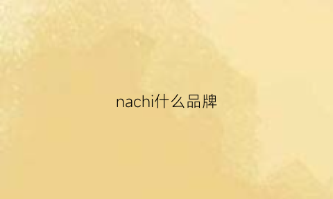 nachi什么品牌(na+牌子)