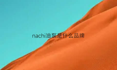 nachi油泵是什么品牌(vanepump油泵什么牌子)