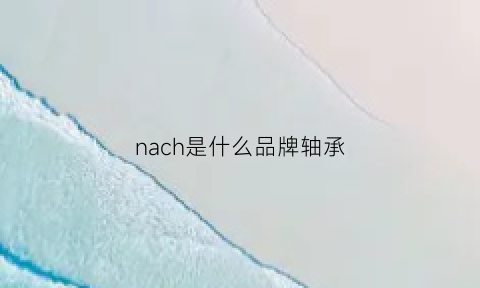 nach是什么品牌轴承(nachi轴承怎么样)