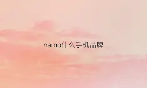 namo什么手机品牌(namoo是什么牌子)