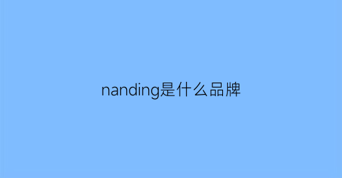 nanding是什么品牌(nannini是什么牌子)