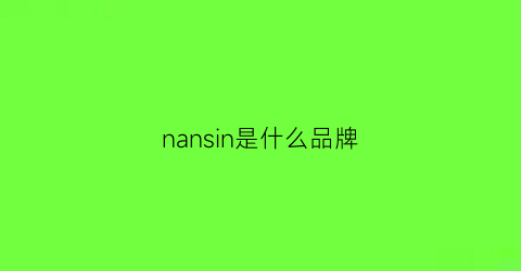 nansin是什么品牌(nanum是什么牌子)