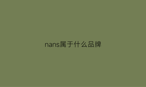 nans属于什么品牌