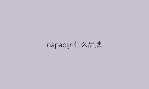 napapijri什么品牌(nap是什么品牌)