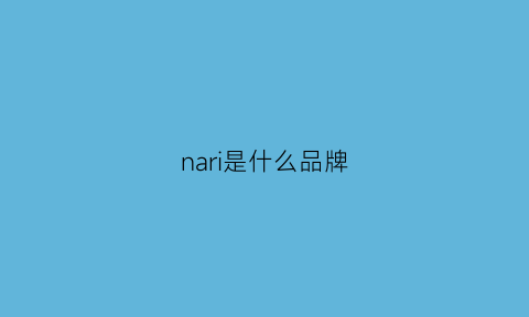 nari是什么品牌(nachi是什么品牌)