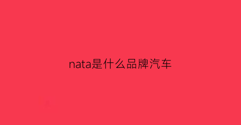 nata是什么品牌汽车