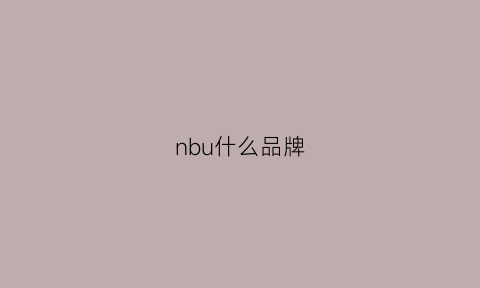 nbu什么品牌(nb是什么品牌)