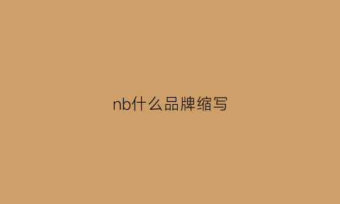 nb什么品牌缩写(nb是什么服装品牌)