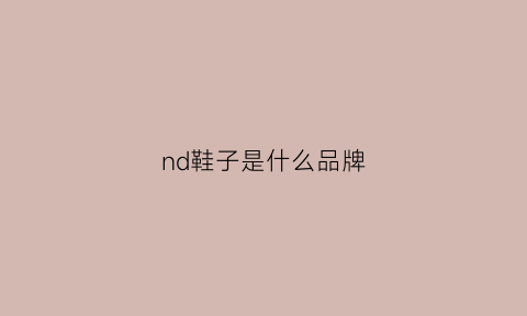 nd鞋子是什么品牌(brand鞋子是什么品牌)