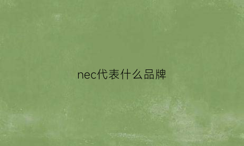 nec代表什么品牌