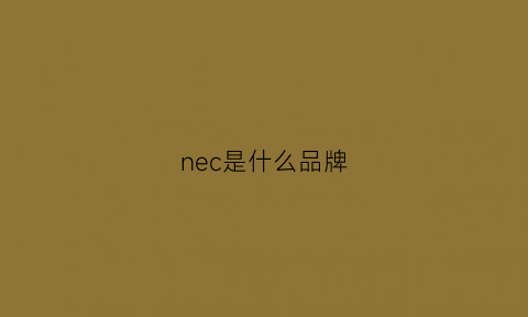 nec是什么品牌(iconec是什么品牌)