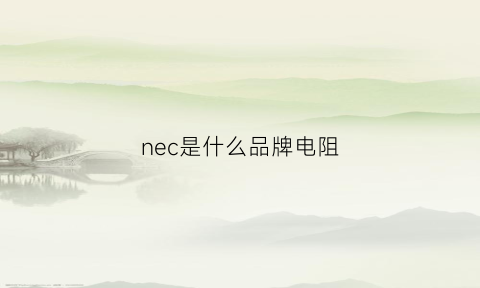 nec是什么品牌电阻(cnr是什么电阻)