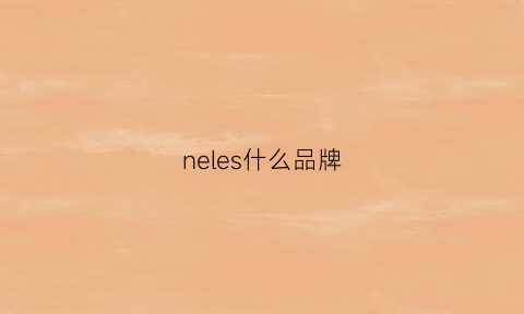 neles什么品牌(neelly是什么牌子)