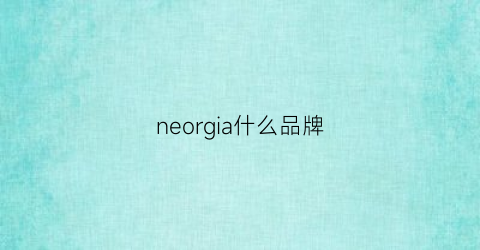 neorgia什么品牌(neon是啥牌子)