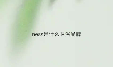 ness是什么卫浴品牌(cnsimpsons卫浴是什么牌子)