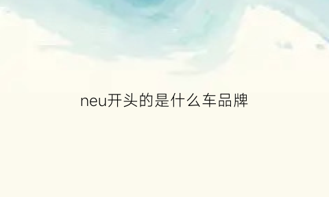 neu开头的是什么车品牌(ne开头的车标是什么车)