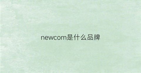 newcom是什么品牌(newgroup是什么牌子)