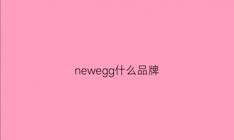 newegg什么品牌(newegg)